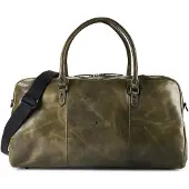Green Burry Greenburry Reisetasche Leder Newport Sporttasche 55x26x26 cm grün