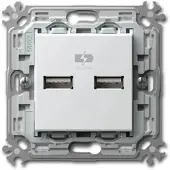 TEM MODUL PLUS 2-Fach USB Ladesteckdose Weiß 5V1A