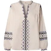 Pepe Jeans für Damen. PL3051411 Bluse Bernis off-white (L), Weiß, Lässig, Baumwolle, Langarm