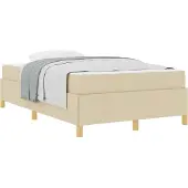 vidaXL Bettrahmen Creme 120 x 190 cm Stoff