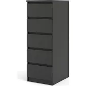 Ebuy24 Nada Kommode schmal 5 Schubladen mattschwarz.