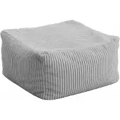 HOME DELUXE - Sitzsack Hocker Cozy - Stoff: Samt Cord, Farbe: Hellgrau - Maße: 44 x 44 x 25 cm, inkl. Füllung I Sitzmöbel Bean Bag Sitzsäcke