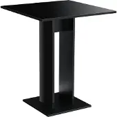 En.casa Küchentisch Quadratisch 65 x 65 x 78 cm Säulentisch Esszimmertisch aus Spanplatte Speisetisch Tisch Schwarz hochglanz []