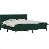 vidaXL Bettgestell mit Matratze Dunkelgrün 200 x 200 cm Samt