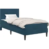 vidaXL Bettgestell mit Matratze mit Kopfteil Blau 90 x 190 cm Samt