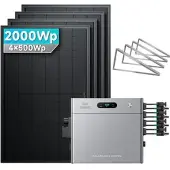 SolarMars Zendure SolarFlow 2400 Pro Stromspeicher 2,4kWh Komplett system - 2000Wp ‚Äì 4 Module üî• / Ohne Erweiterungsakku / Flachdach/Garten/Wand