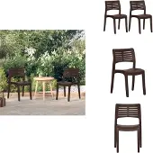 vidaXL Gartenstühle 2 Stk. Mokka Polypropylen - Gartenstühle