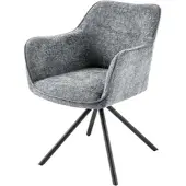 Riess Stuhl VERONA grau schwarz Strukturstoff Metallbeine mit Armlehne drehbar