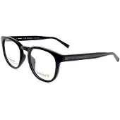 Timberland TB1843-H Unisex-Brille inkl. Gläser Vollrand Rund Acetat-Gestell 52/20/145, schwarz