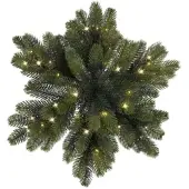 MARELIDA LED Tannenkranz sternförmig Türkranz Tischkranz Weihnachtskranz 50cm Timer Außen
