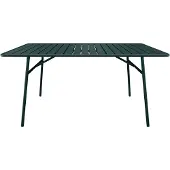 Vente-unique Gartentisch - L. 160 cm - Metall - Tannengrün - MIRMANDE von MYLIA
