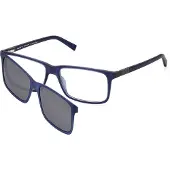 Timberland TB1765 Unisex-Brille inkl. Gläser Vollrand Rechteckig Kunststoff-Gestell 57mm/16mm/145mm, blau