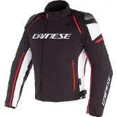 Dainese Racing 3 D-Dry S26 Motorrad Textiljacke, schwarz/weiß/rot, 56