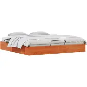 vidaXL Ottoman Bettgestell mit Stauraum Wachsbraun 180 x 200 cm