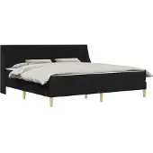 vidaXL Bettgestell mit Matratze Schwarz 180 x 200 cm Polyester