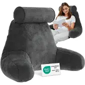 ELONEO Rückenkissen mit Armlehnen & Nackenrolle für Bett Sofa waschbarer abnehmbarer Bezug 1 St Kissen