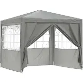 vidaXL Party-Zelt Hellgrau 250 x 250 x 240 cm PE und Stahl