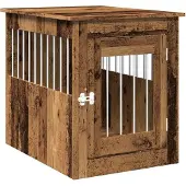vidaXL Hundekäfig im Möbelstil Altholz-Optik 55x75x65 cm Holzwerkstoff