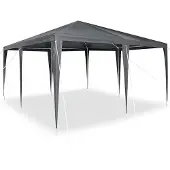 vidaXL Party-Zelt Weiß 400 x 400 x 266 cm Polyethylen und Stahl
