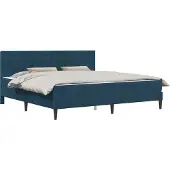 vidaXL Bettgestell mit Matratze mit Kopfteil Blau 180 x 200 cm Samt