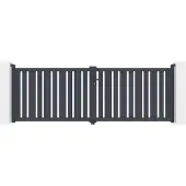 Casanoov Doppelflügeltor Aus Aluminium Veymont 350x120cm Grau