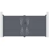 Casanoov Doppelflügeltor Aus Aluminium Veleta 350x180cm Grau