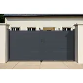 Casanoov Doppelflügeltor Aus Aluminium Eiger 400x140cm Grau