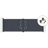 Casanoov Flügeltor Life 400x120cm Aluminium Grau & Bunker B500 Motorisierung