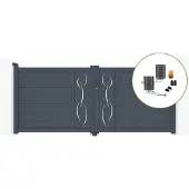 Casanoov Drehtor Life 300x120cm Aluminium Grau & Bunker B500 Motorisierung