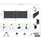 Casanoov Flügeltor Life 400x120cm Aluminium Grau & Tanker B250 Motorisierung