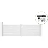 Casanoov Flügeltor Elektrisch Vogel 400x120cm Weiß & Drehtorantrieb Hicker B200