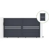 Casanoov Schiebetor Cimone 300x160cm Aluminium & Tor 100x160cm Grau