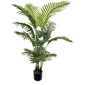 IvoQ Kunstpalme 150 cm – Tropische Kunstpflanze – Pflegefreie Zimmerpflanze – Realistisches Aussehen