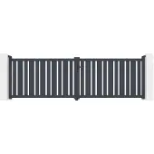 Casanoov Doppelflügeltor Aus Aluminium Veymont 400x120cm Grau
