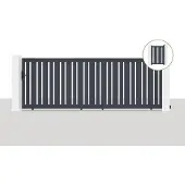 Casanoov Schiebetor Veymont 400x140cm Aluminium & Tor 100x140cm Grau