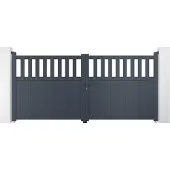 Casanoov Doppelflügeltor Aus Aluminium Santis 300x140cm Grau