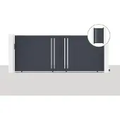 Casanoov Schiebetor 400x160cm Aluminium & Tor 100x160cm Grau