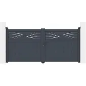 Casanoov Doppelflügeltor Aus Aluminium Halti 300x140cm Grau