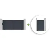 Casanoov Schiebetor Carpatia 350x160cm & Gartentür 100x160cm Aluminium Grau
