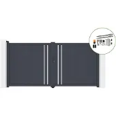 Casanoov Schwingtor Giona 350x180cm Aluminium Grau & Tanker B250 Motorisierung