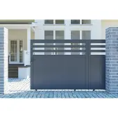 Casanoov Schiebetor Aus Aluminium Nevis 370x160cm Grau