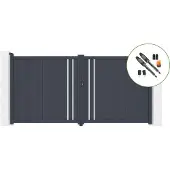 Casanoov Schwingtor Giona 350x180cm Aluminium Grau & Tanker B700 Motorisierung