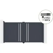 Casanoov Elektrisches Flügeltor 3x1,4m GIONA + Motorisierung HICKER B200