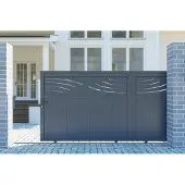 Casanoov Schiebetor Aus Aluminium Halti 370x140cm Grau