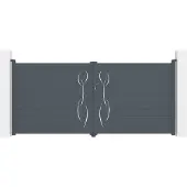 Casanoov Doppelflügeltor Aus Aluminium Life 350x160cm Grau