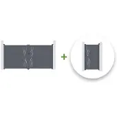 Casanoov Flügeltor Veleta 350x180cm & Gartentür 100x180cm Aluminium Grau