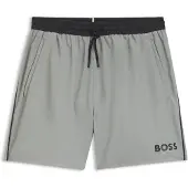 BOSS Badeshorts mit kontrastfarbenem Logo und Paspelierung Grösse M