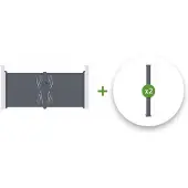 Casanoov Flügeltor Veleta 350x160cm & 2 Pfosten H.190cm Aluminium Grau