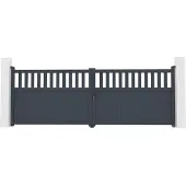 Casanoov Doppelflügeltor Aus Aluminium Santis 400x140cm Grau