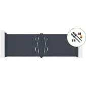 Casanoov Flügeltor Life 400x120cm Aluminium Grau & Tanker B700 Motorisierung